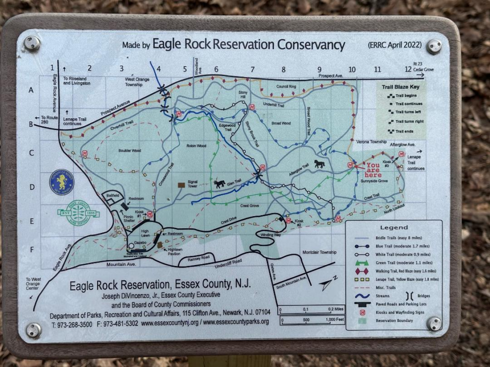 Eagle Rock Reservation map